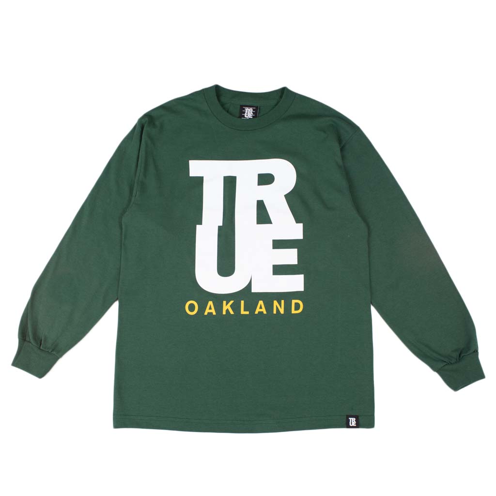 Men's True Logo Oakland Long Sleeve T-Shirt Green – Shop True Clothing