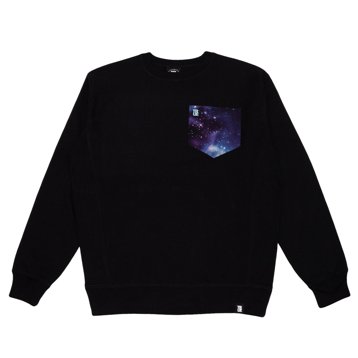 Mens True Galaxy Pocket Crewneck Sweatshirt Black