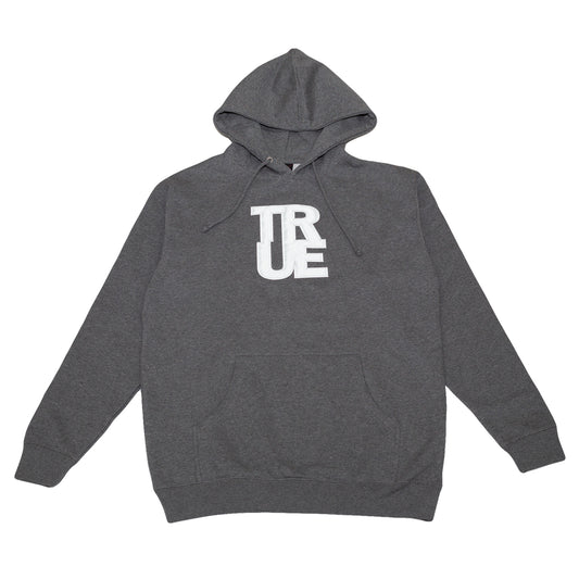 Men's True Logo Hoodie Charcoal Grey/White