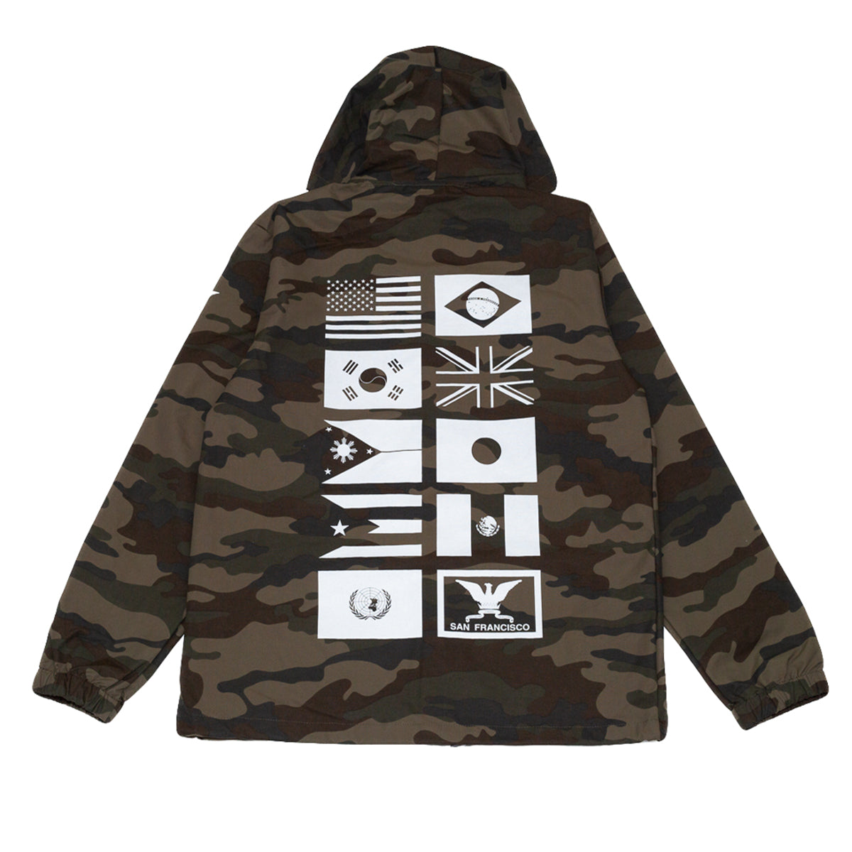 True Men's Nations 2 Hooded Rain Jacket Camo