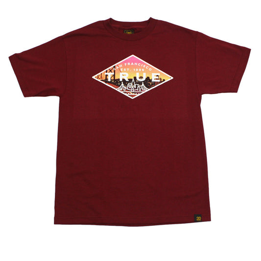 True Mens Established 2 T-Shirt Burgundy - Shop True Clothing