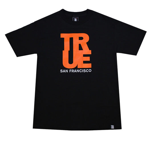 Mens True Logo SF T-Shirt Black / Orange - Shop True Clothing