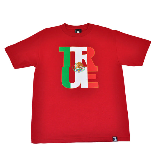 Mens True Logo Fill Mexico T-Shirt Red - Shop True Clothing