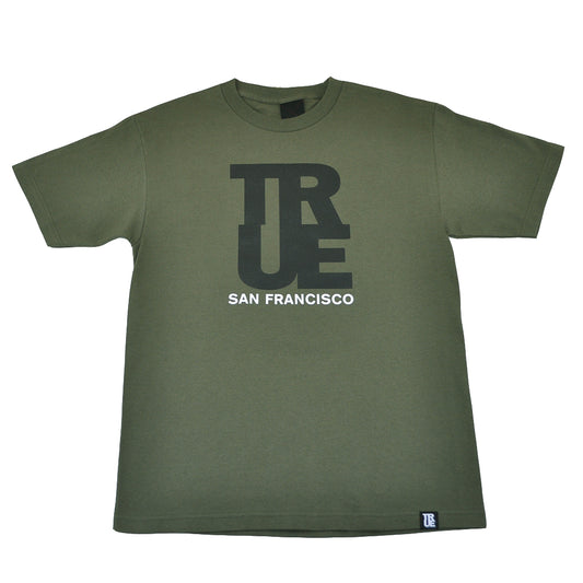 Mens True Logo SF T-Shirt Olive - Shop True Clothing