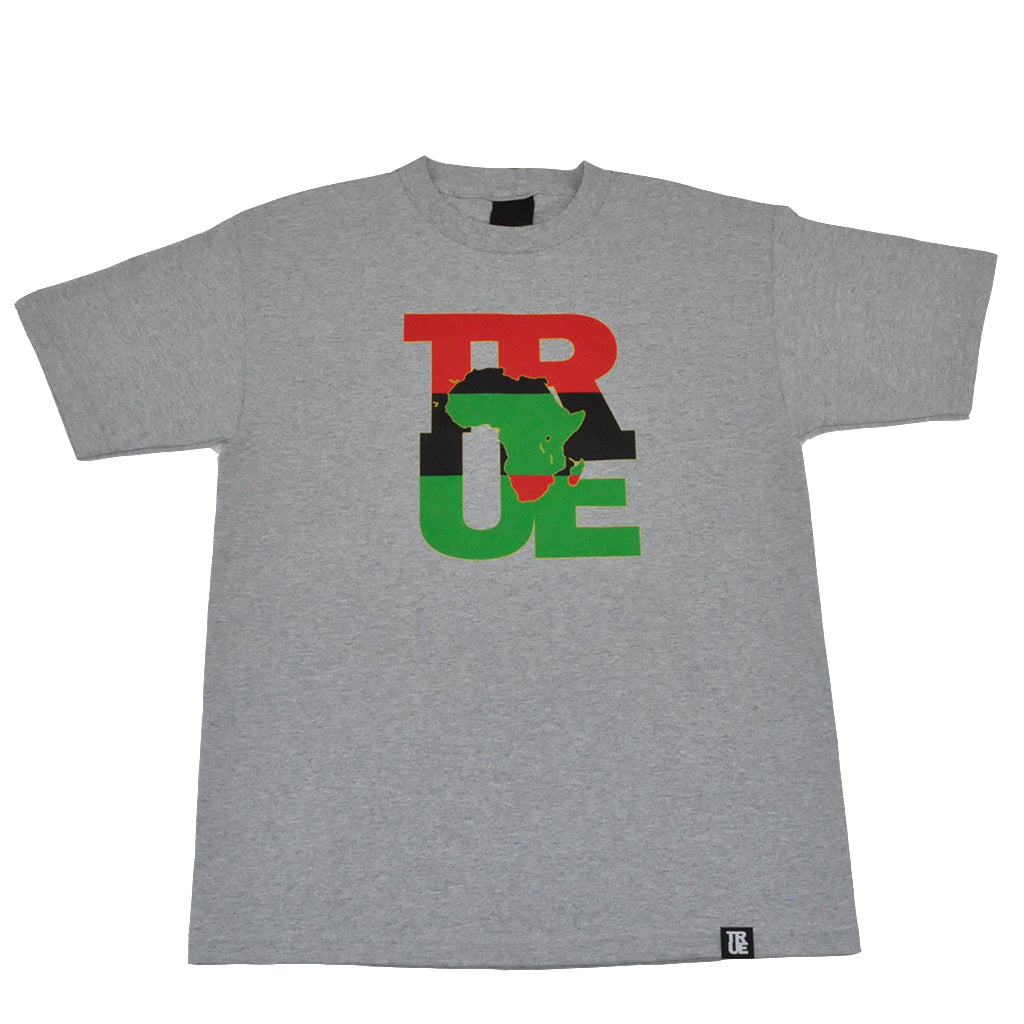 Mens True Logo Africa T-Shirt Heather Grey - Shop True Clothing